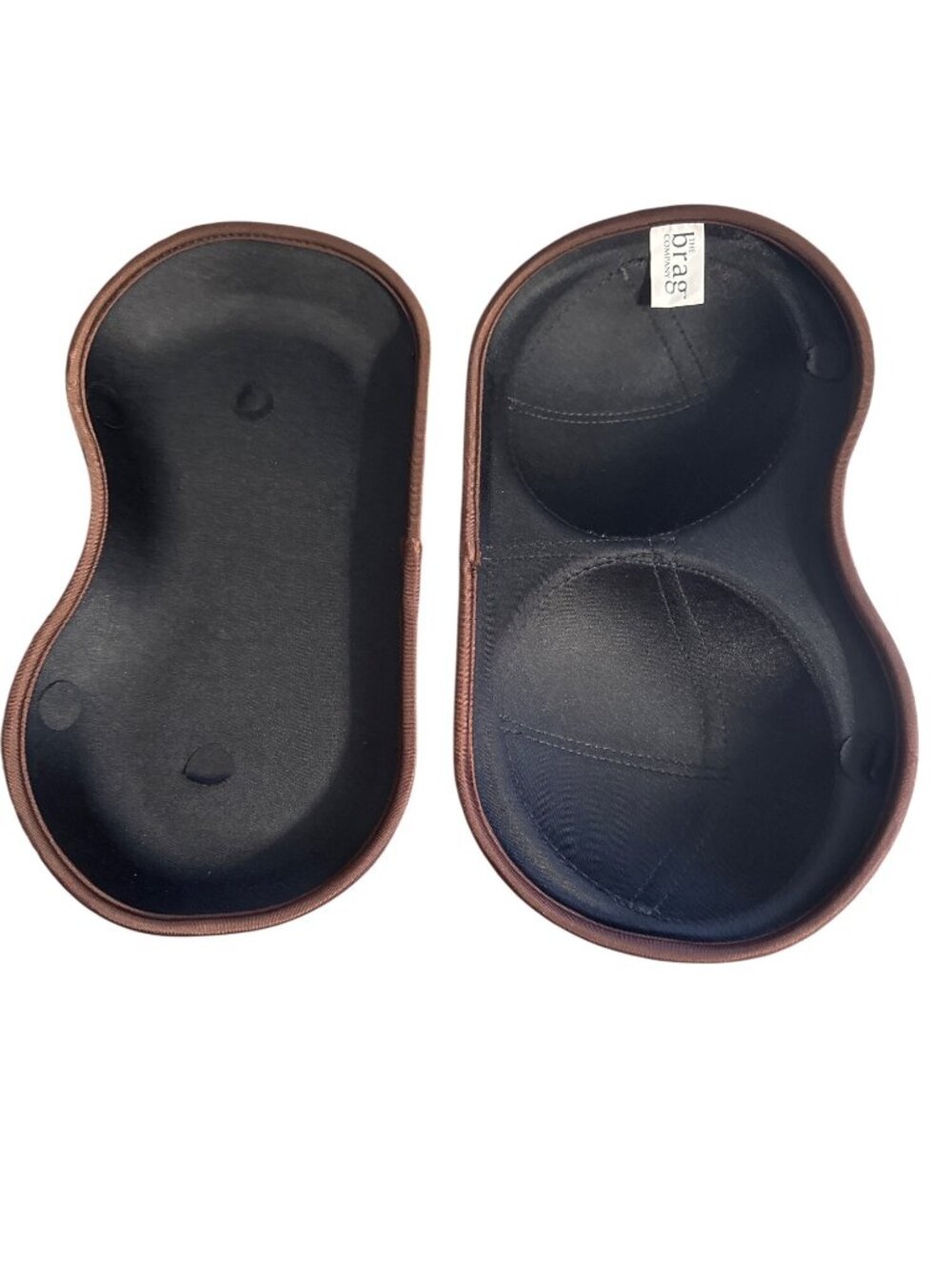 Brown Polka Dot Bra Travel Case With Ruffled Trim & Handle - Picture 6 of 6